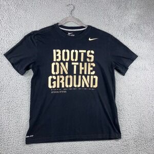 Nike Dri-Fit T Shirt Men Large Sink Navy Boots On The Ground Graphic Tee